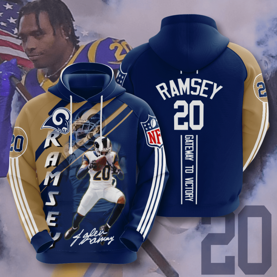 Los Angeles Rams Jalen Ramsey 2020 All Over Print Shirt All Tshirt Hoodie 3d Black Size Xl