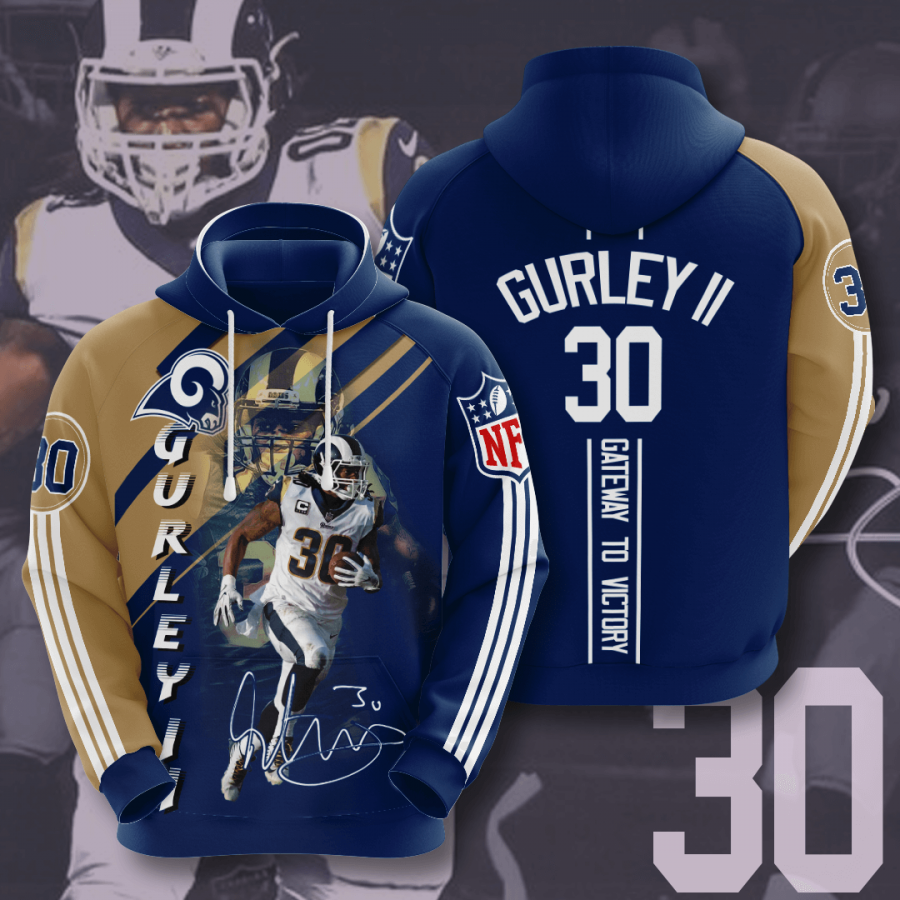 Los Angeles Rams Todd Gurley Ii 2020 All Over Print Shirt Al Tshirt Hoodie 3d Black Size Xl