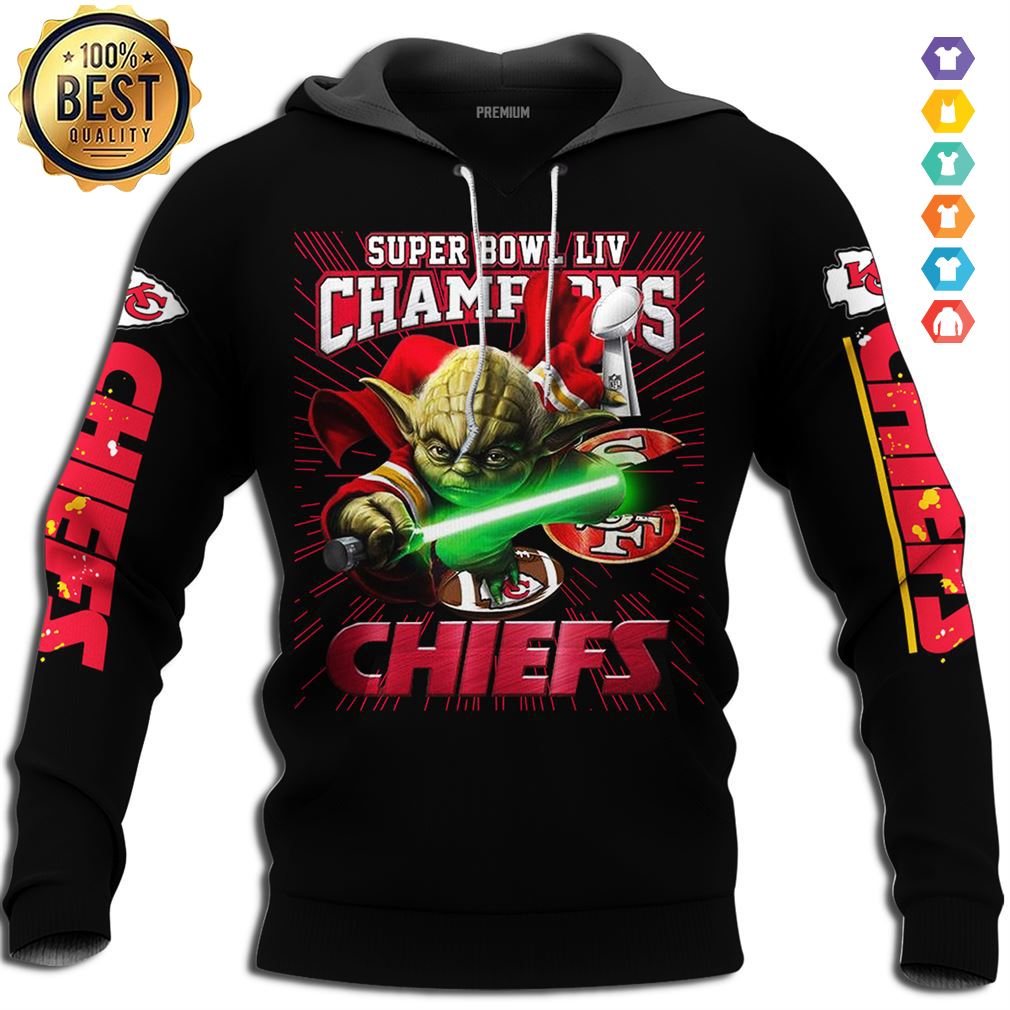 Mens Kansas City Chiefs Master Yoda Nfl Super Bowl Liv Champ Unisex Hoodie 3d Royal Size 2xl