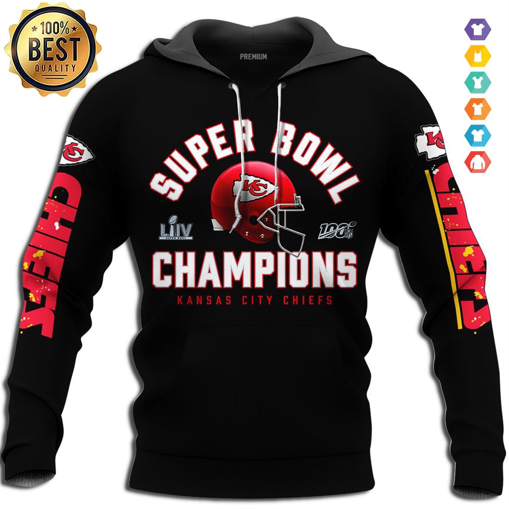 Mens Kansas City Chiefs Nfl Super Bowl Liv Champions Tshirt Unisex Hoodie 3d Royal Size 2xl