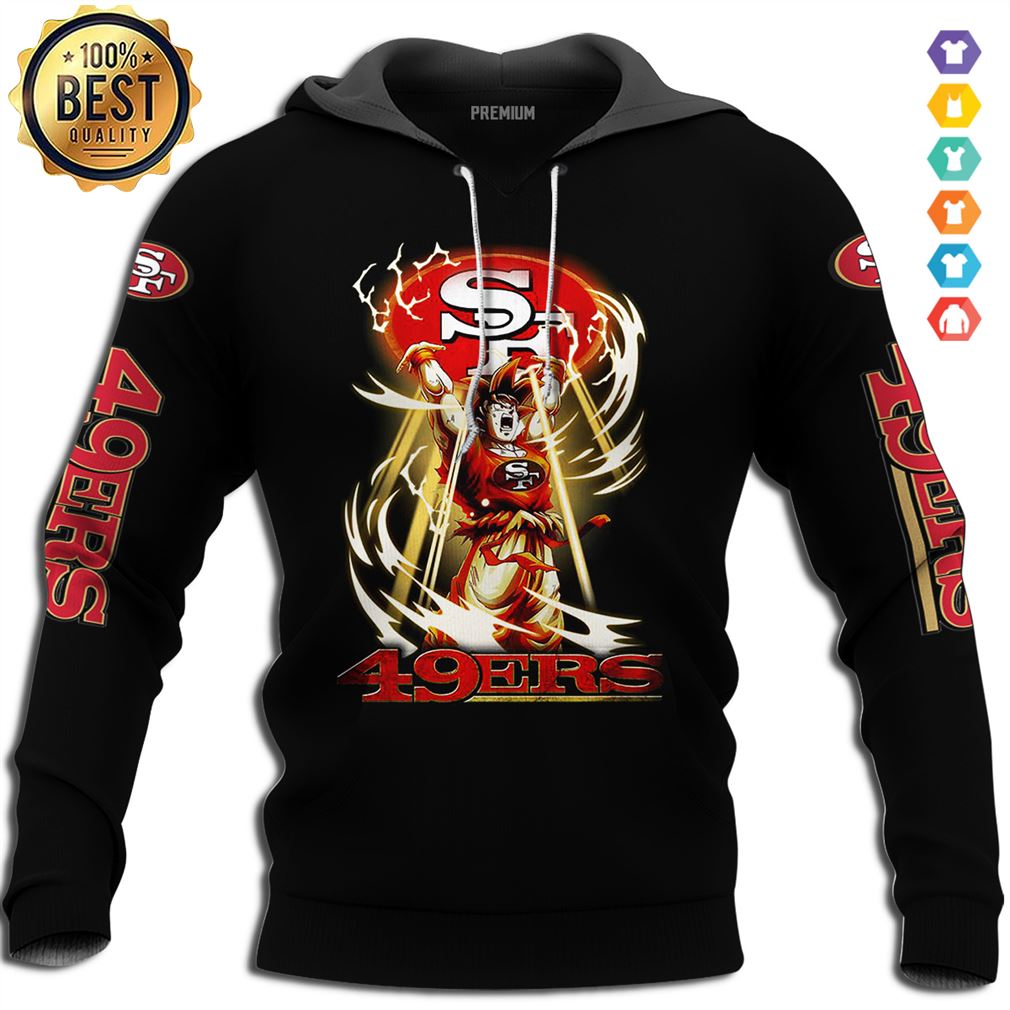 Mens Nfl San Francisco 49ers Songoku Hoodie 3d Tshirt Hoodie 3d San Francisco 49ers 3d Navy Size Up To 5xl