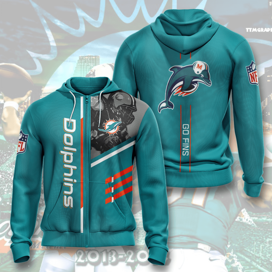 Miami Dolphins Zip Hoodie 2020 All Over Print Shirt All Over Apparel Hoodie 3d Navy Size X