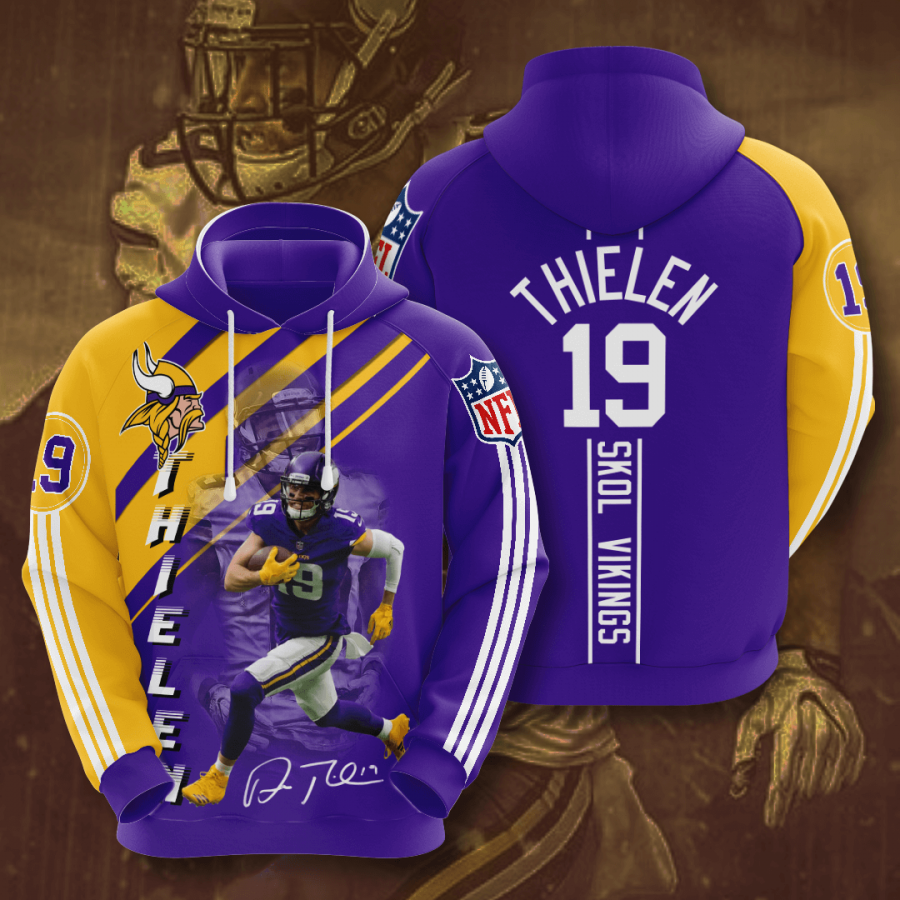 Minnesota Vikings Adam Thielen 2020 3d Shirt All Overprint Shirts Hoodie 3d Black Size Xl