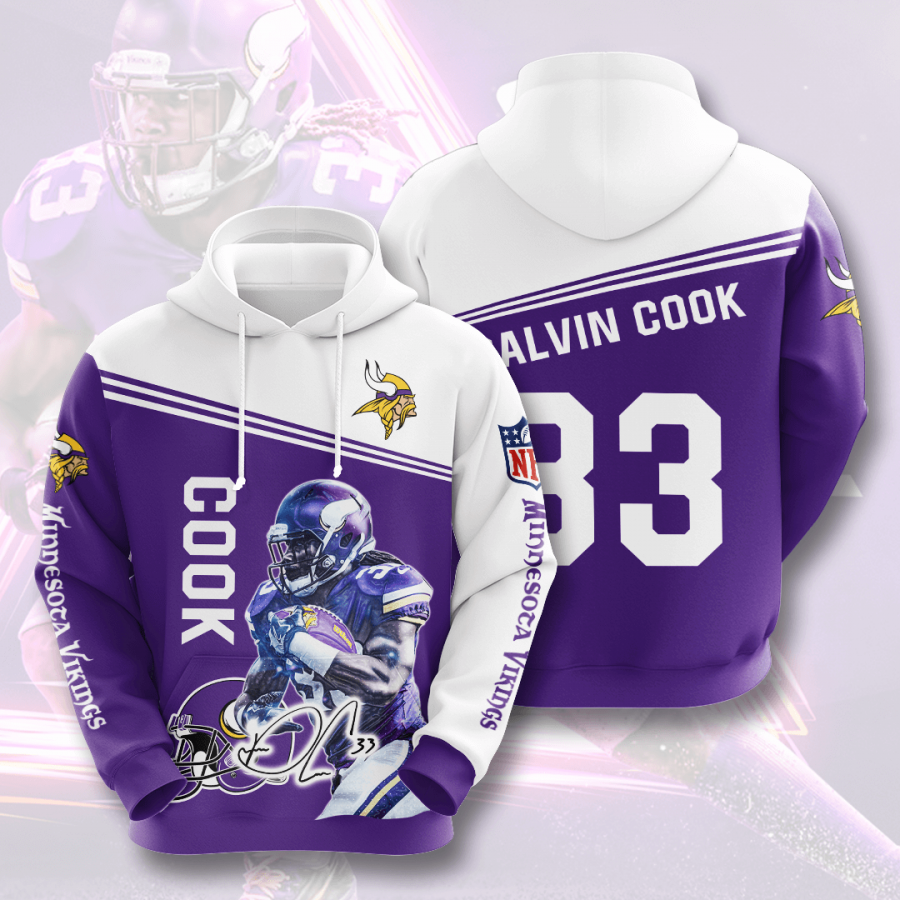 Minnesota Vikings Dalvinok Hoodie 2020 3d Style All Overprin Long Sleeve Hoodie 3d Royal Size M