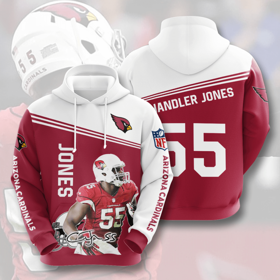 Nfl Arizona Cardinals Chandler Jones 3d Hoodie Custom Printing Team Color Plus Size Up To 5xl