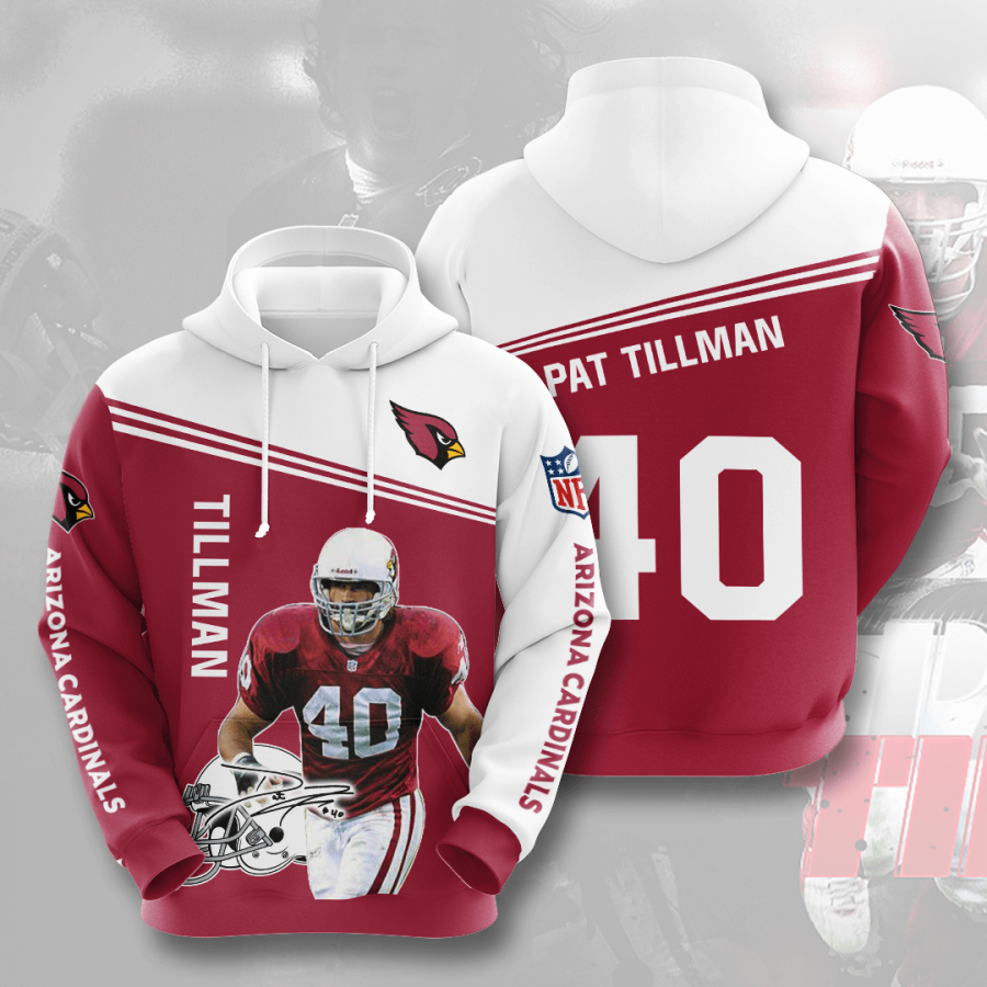 Nfl Arizona Cardinals Pat Tillman 3d Hoodie Custom Printing Team Color Plus Size Up To 5xl