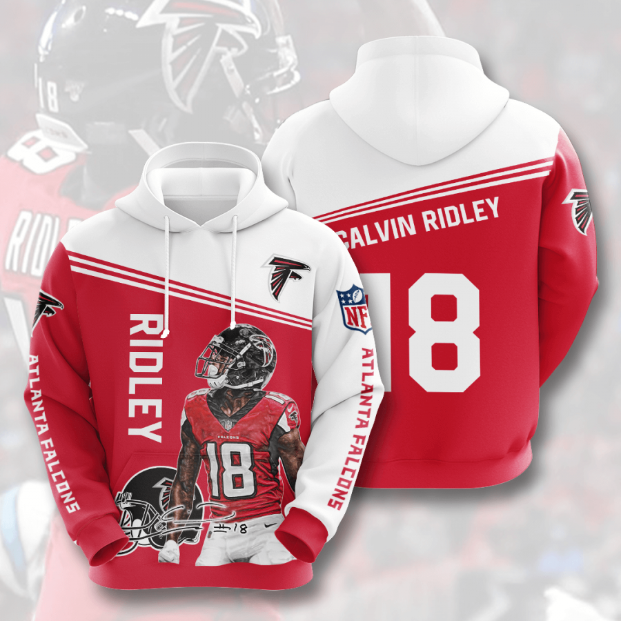 Nfl Atlanta Falcons Calvin Ridley 3d Hoodie Custom Printing Team Color Plus Size Up To 5xl