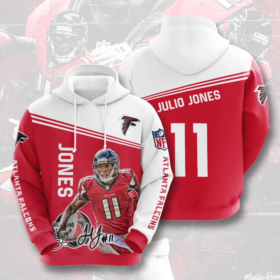 Nfl Atlanta Falcons Julio Jones 3d Hoodie Custom Printing Team Color Plus Size Up To 5xl