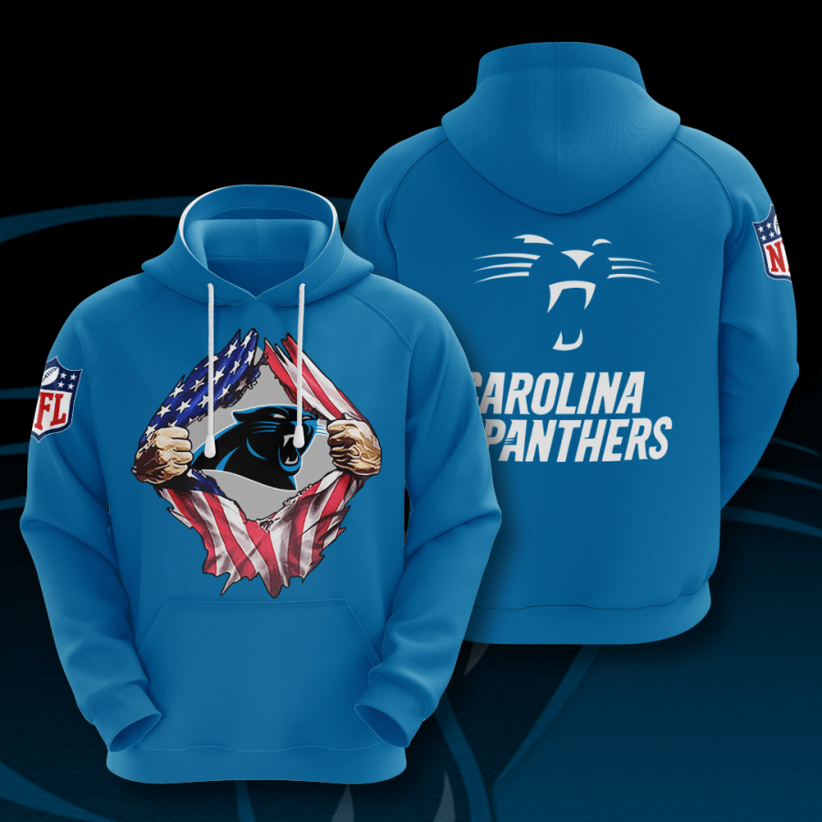 Nfl Carolina Panthers 3d Hoodie Custom Printing Team Color Plus Size Up To 5xl