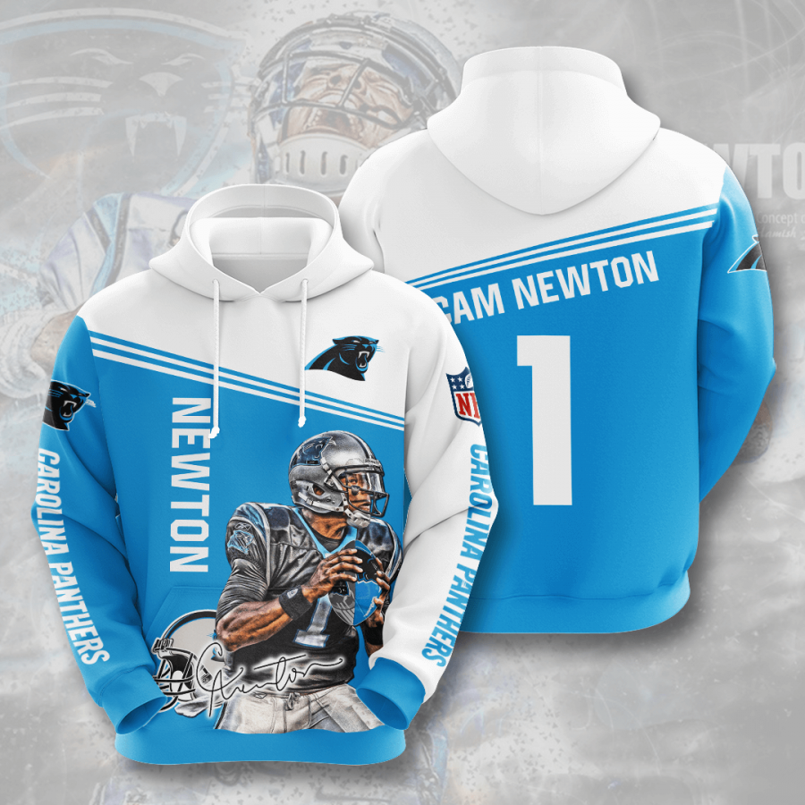 Nfl Carolina Panthers Cam Newton 3d Hoodie Custom Printing Team Color Plus Size Up To 5xl