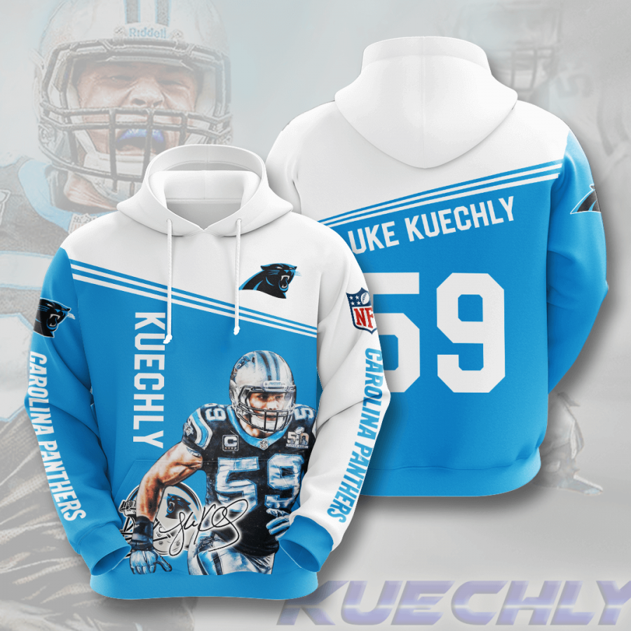 Nfl Carolina Panthers Luke Kuechly 3d Hoodie Custom Printing Team Color Plus Size Up To 5xl