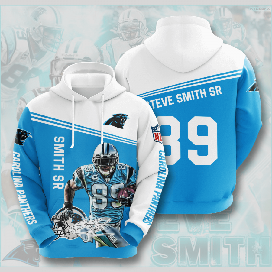 Nfl Carolina Panthers Steve Smith Sr 3d Hoodie Custom Printing Team Color Plus Size Up To 5xl