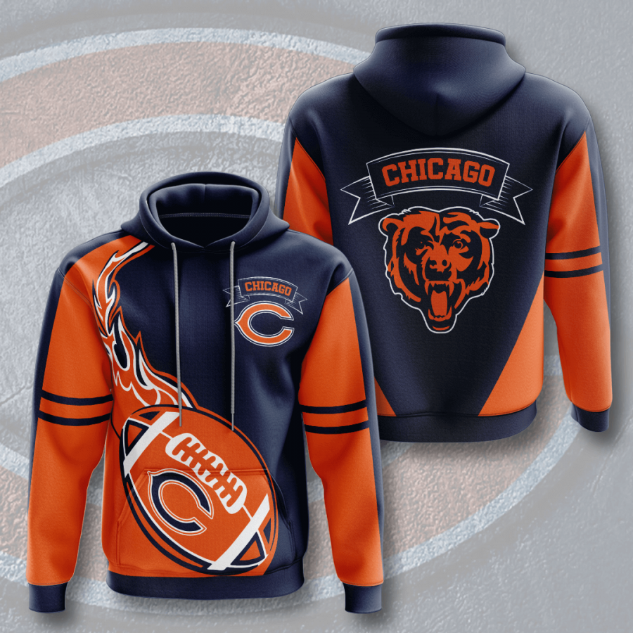 Nfl Chicago Bears 3d Hoodie Custom Printing Team Color Plus Size Up To 5xl 1lvhf