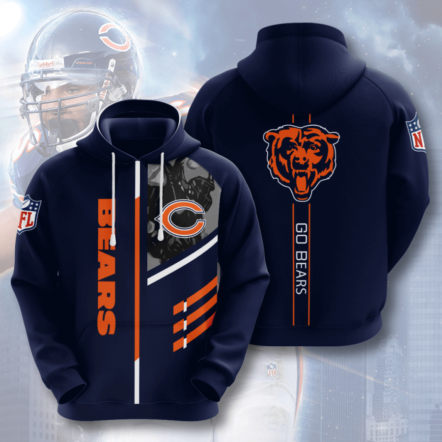 Nfl Chicago Bears 3d Hoodie Custom Printing Team Color Plus Size Up To 5xl Ephwz