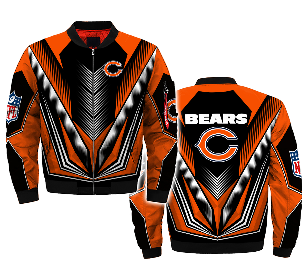 Nfl Chicago Bears Bomber Jacket Hoodie For Fan Newest Design 3d Bomber Jacket For Men For Women Bomber Jacket All Over 3d Printed 2020