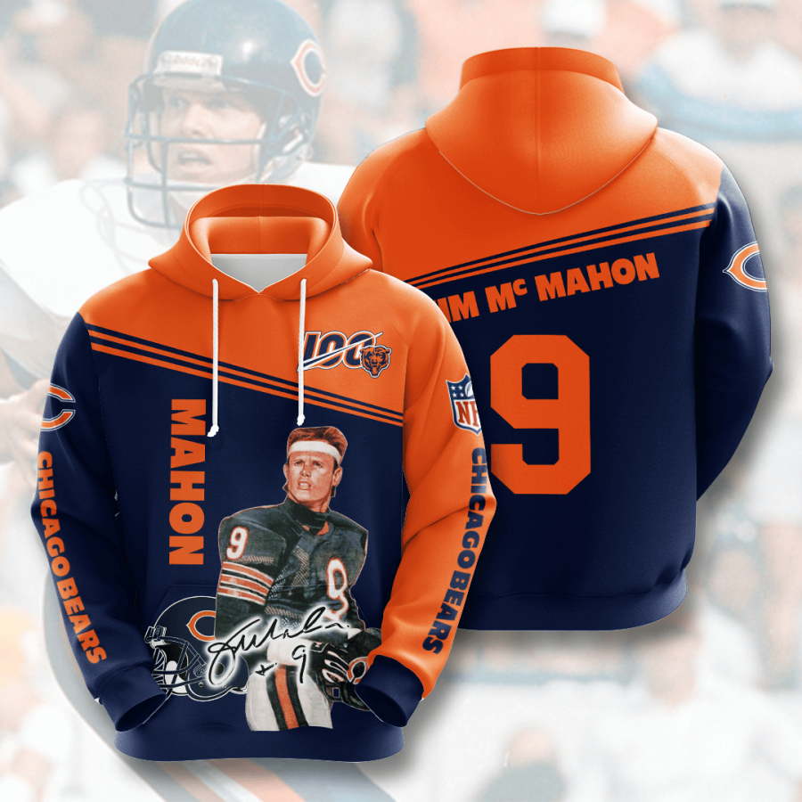 Nfl Chicago Bears Jim Mcmahon 3d Hoodie Custom Printing Team Color Plus Size Up To 5xl