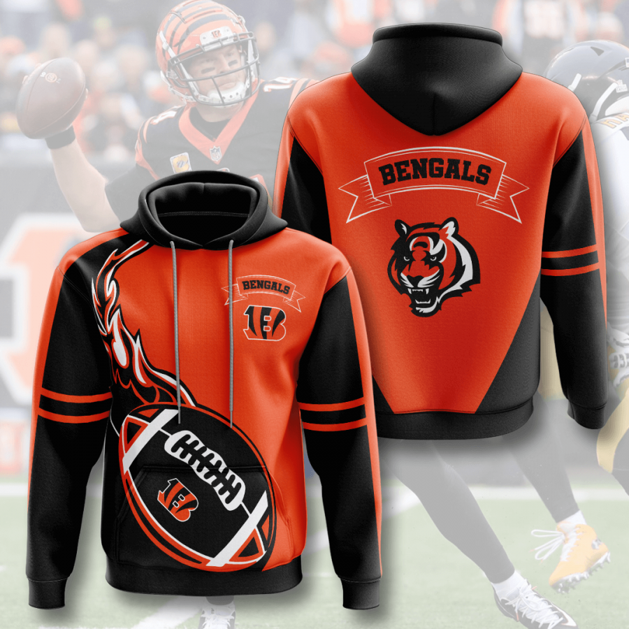 Nfl Cincinnati Bengals 3d Hoodie Custom Printing Team Color Plus Size Up To 5xl 956k3