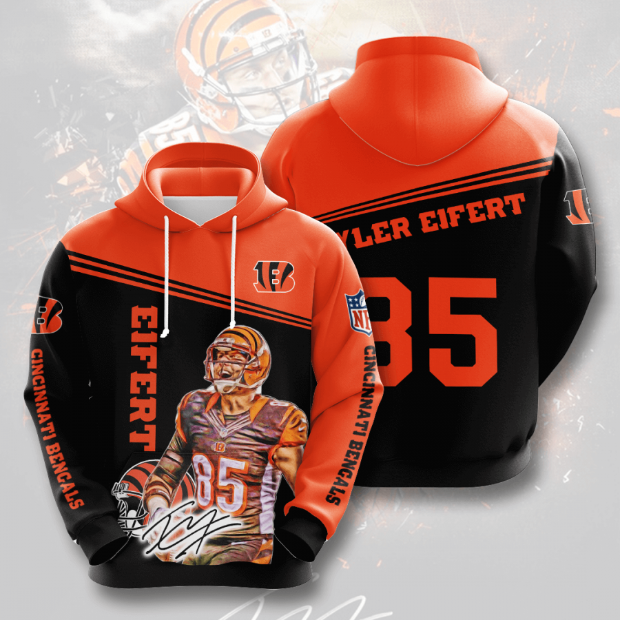 Nfl Cincinnati Bengals Tyler Eifert 3d Hoodie Custom Printing Team Color Plus Size Up To 5xl