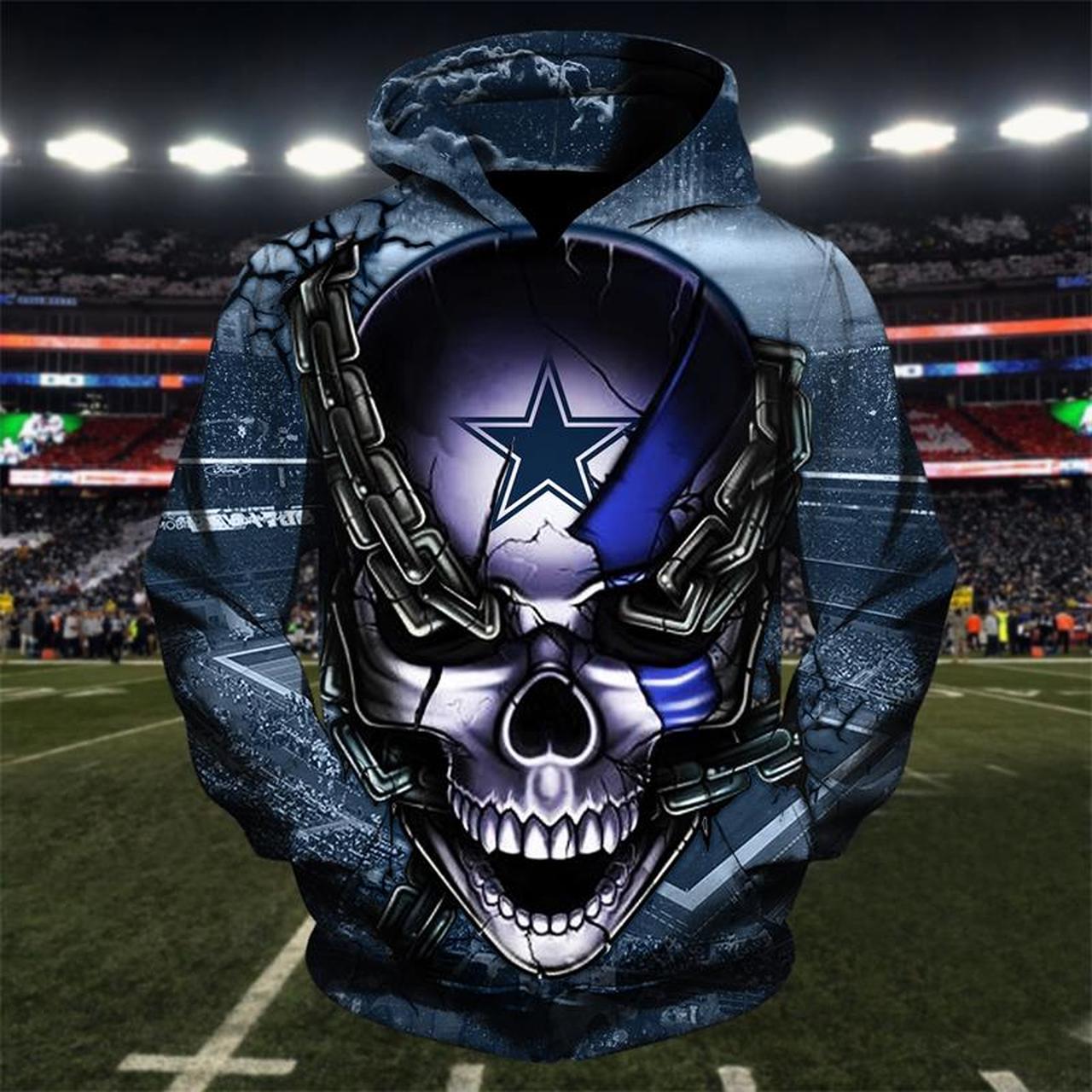 Nfl Dallas Cowboys Skull Men And Women 3d Full Printing Hoodie Zip Hoodie Dallas Cowboys 3d Full Printing Shirt Iocz0