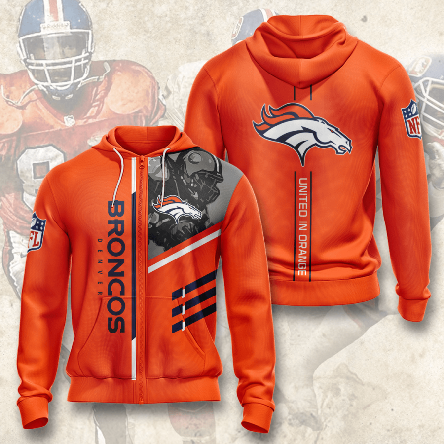 Nfl Denver Broncos 3d Hoodie Custom Printing Team Color Plus Size Up To 5xl M2z17