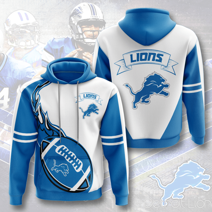 Nfl Detroit Lions 3d Hoodie Custom Printing Team Color Plus Size Up To 5xl 3eefr