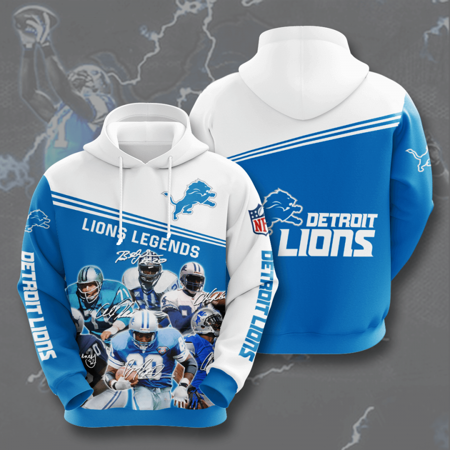 Nfl Detroit Lions 3d Hoodie Custom Printing Team Color Plus Size Up To 5xl 6vsh7