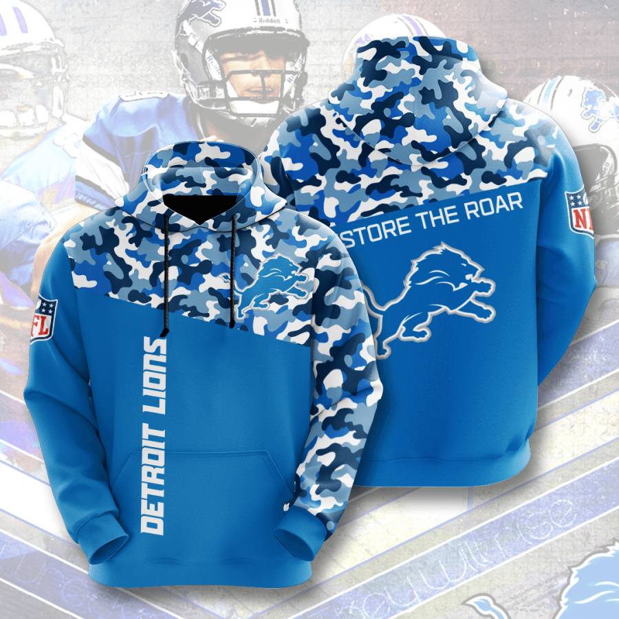 Nfl Detroit Lions 3d Hoodie Custom Printing Team Color Plus Size Up To 5xl Rjp1p