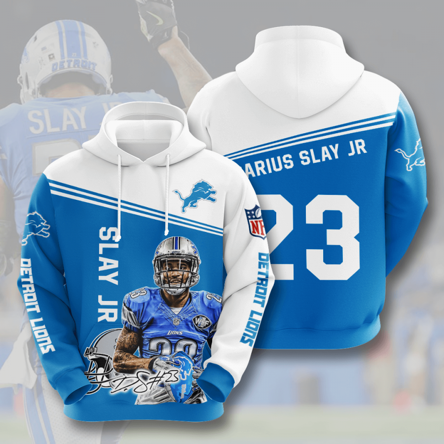 Nfl Detroit Lions Darius Slay 3d Hoodie Custom Printing Team Color Plus Size Up To 5xl