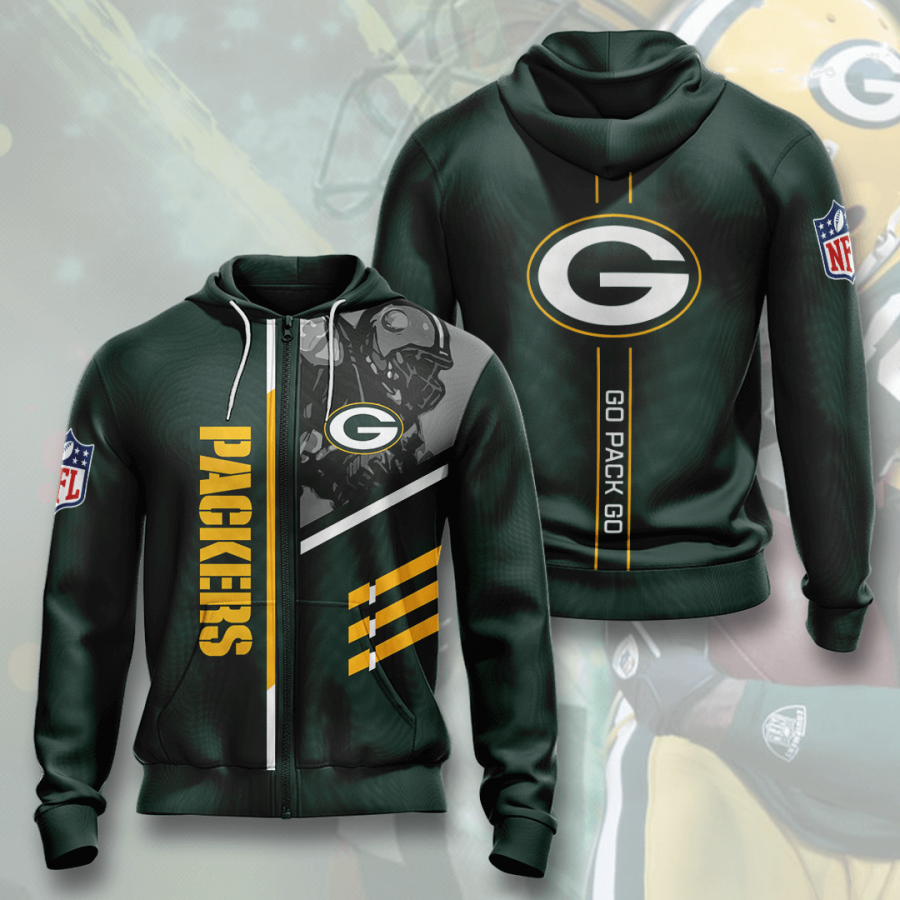 Nfl Green Bay Packers 3d Hoodie Custom Printing Team Color Plus Size Up To 5xl 23omi