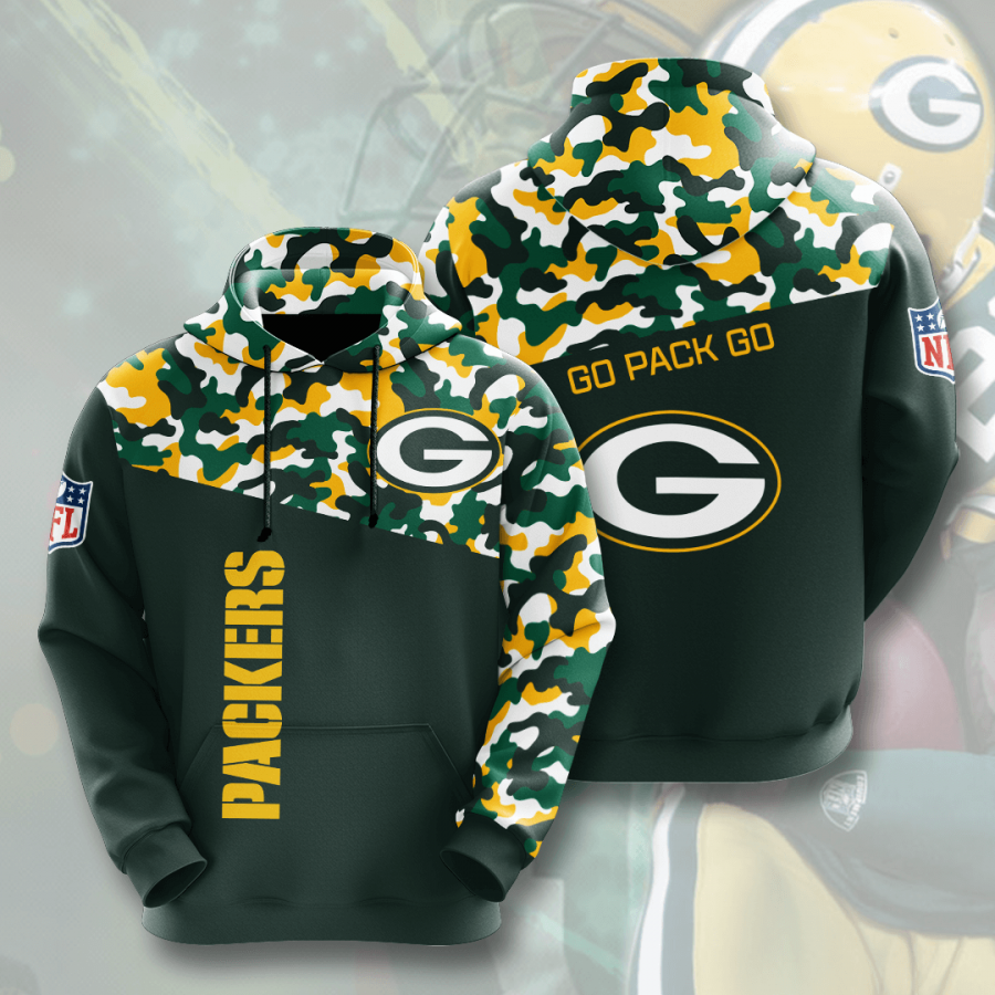 Nfl Green Bay Packers 3d Hoodie Custom Printing Team Color Plus Size Up To 5xl Zleau