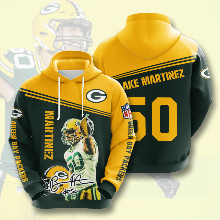 Nfl Green Bay Packers Blake Martinez 3d Hoodie Custom Printing Team Color Plus Size Up To 5xl