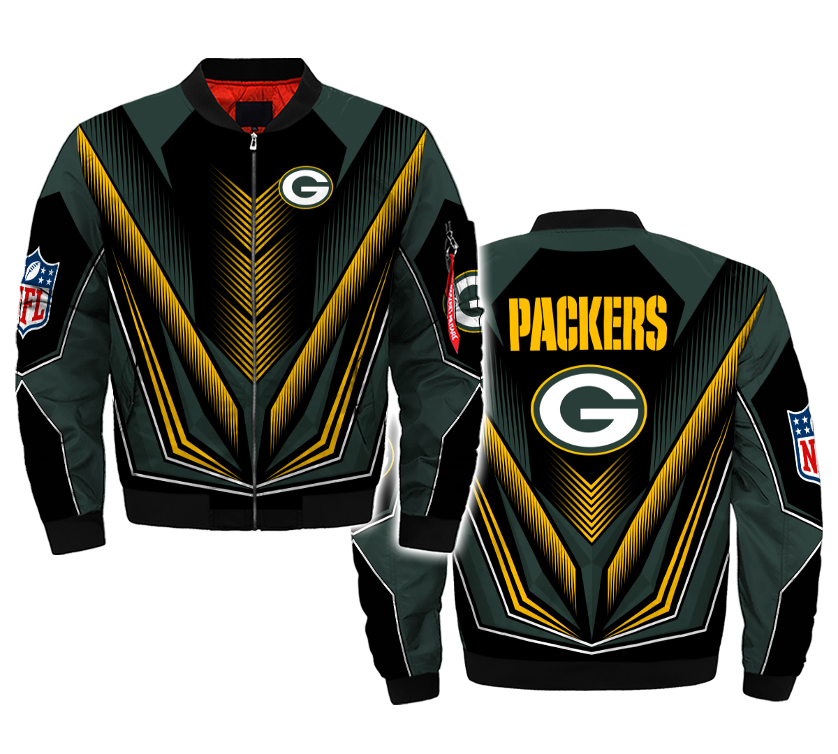 Nfl Green Bay Packers Bomber Jacket Hoodie For Fan Newest Design 3d Bomber Jacket For Men For Women Bomber Jacket All Over 3d Printed