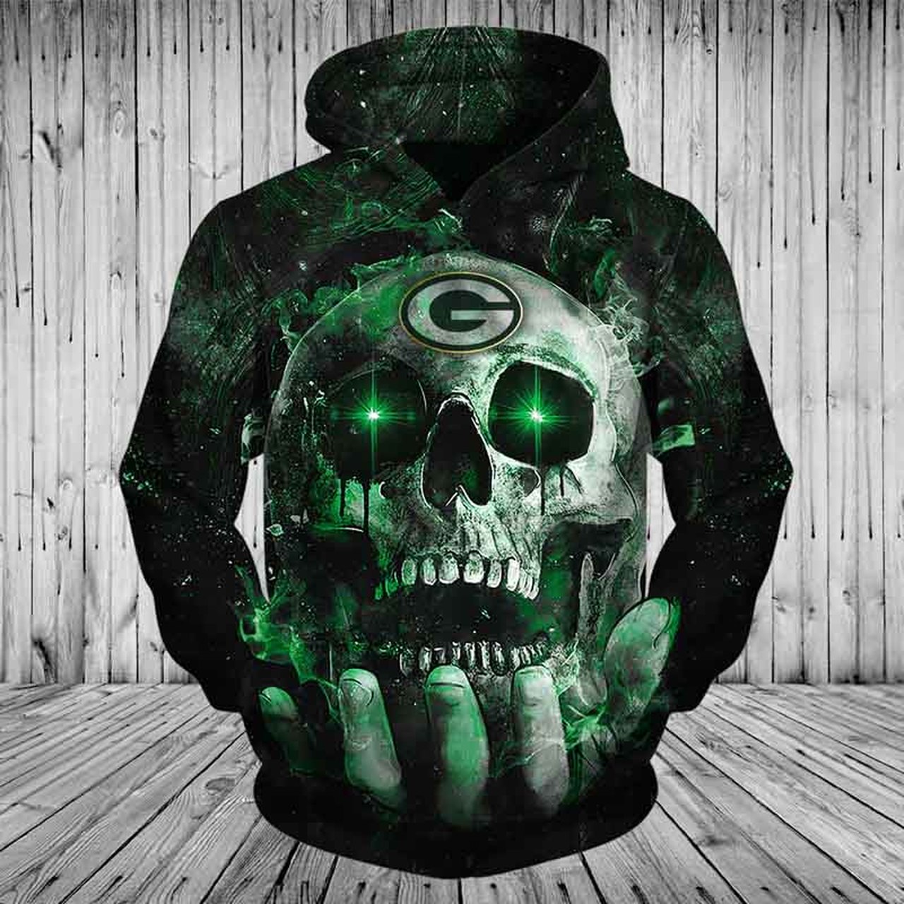 Nfl Green Bay Packers Skull Men And Women 3d Full Printing Hoodie Green Bay Packers Nfl 3d Full Printing Shirt Lidxq