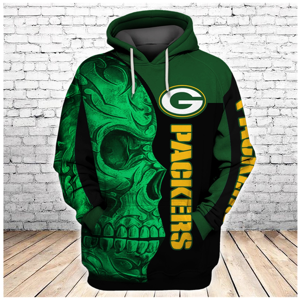 Nfl Green Bay Packers Tribal Skull Men And Women 3d Full Printing Hoodie Green Bay Packers Nfl 3d Full Printing Shirt 778oi