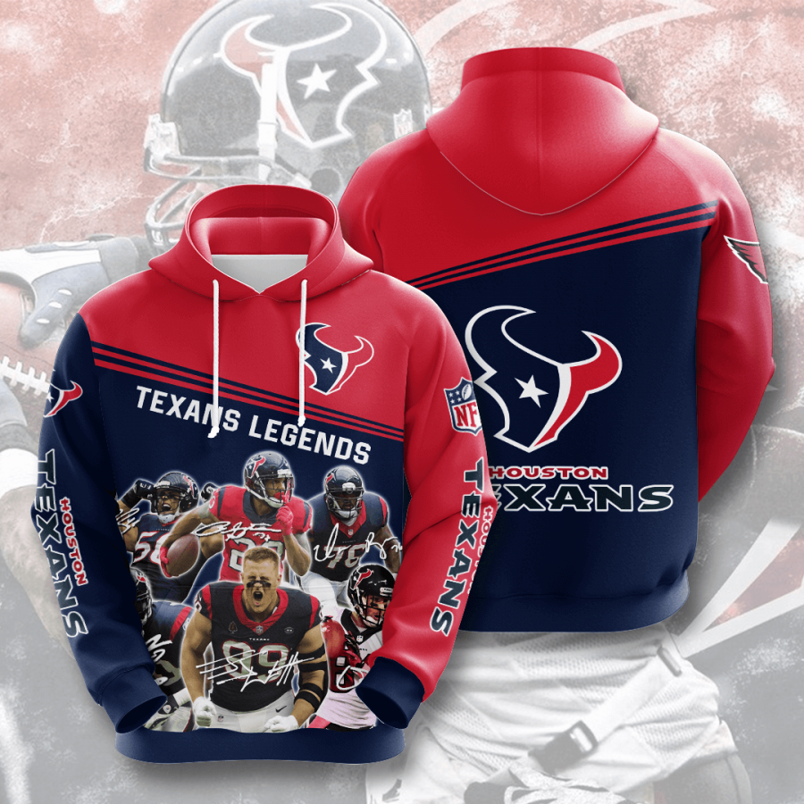 Nfl Houston Texans 3d Hoodie Custom Printing Team Color Plus Size Up To 5xl 2czzm