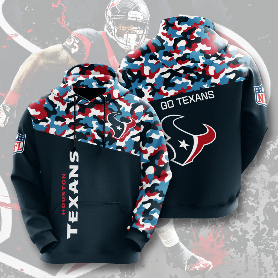 Nfl Houston Texans 3d Hoodie Custom Printing Team Color Plus Size Up To 5xl Whob0