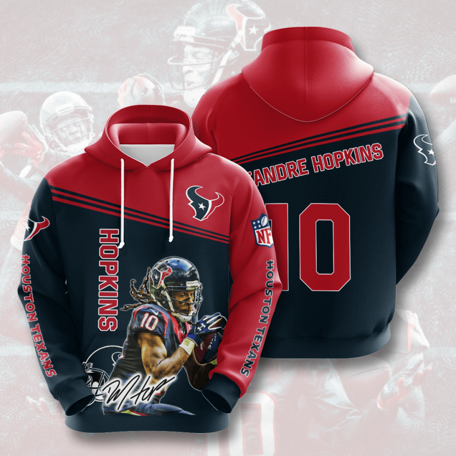 Nfl Houston Texans Deandre Hopkins 3d Hoodie Custom Printing Team Color Plus Size Up To 5xl