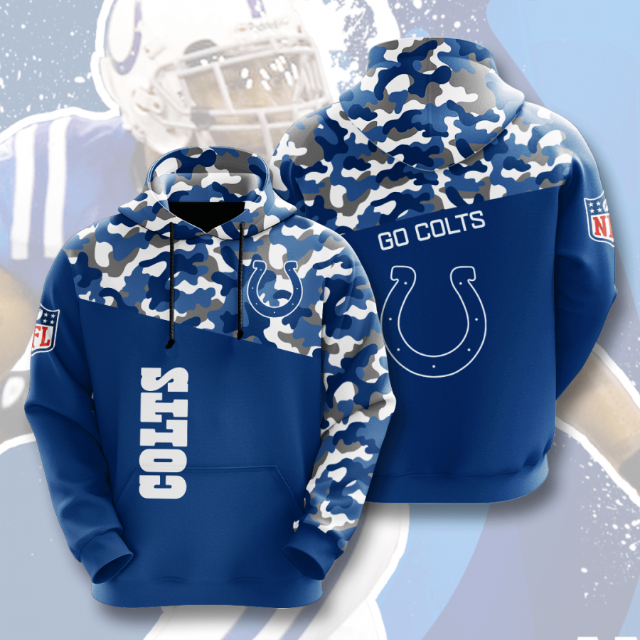 Nfl Indianapolis Colts 3d Hoodie Custom Printing Team Color Plus Size Up To 5xl K1q0b