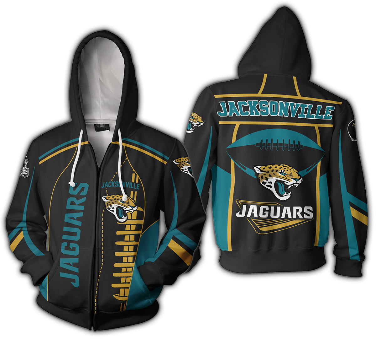 Nfl Jacksonville Jaguars Zippered Hoodie Zip Up 3d Hoodie 3d Hoodie For Men For Women All Over 3d Printed Zip Hoodie Hoodie Shirt 2020