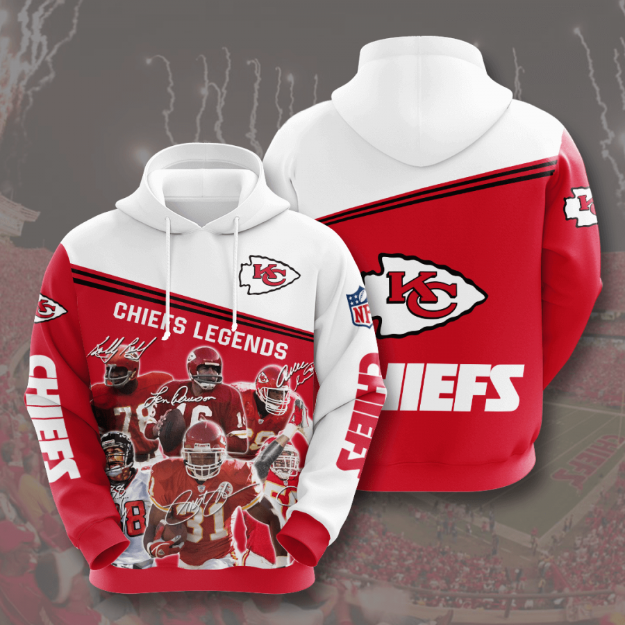 Nfl Kansas City Chiefs 3d Hoodie Custom Printing Team Color Plus Size Up To 5xl It5d0