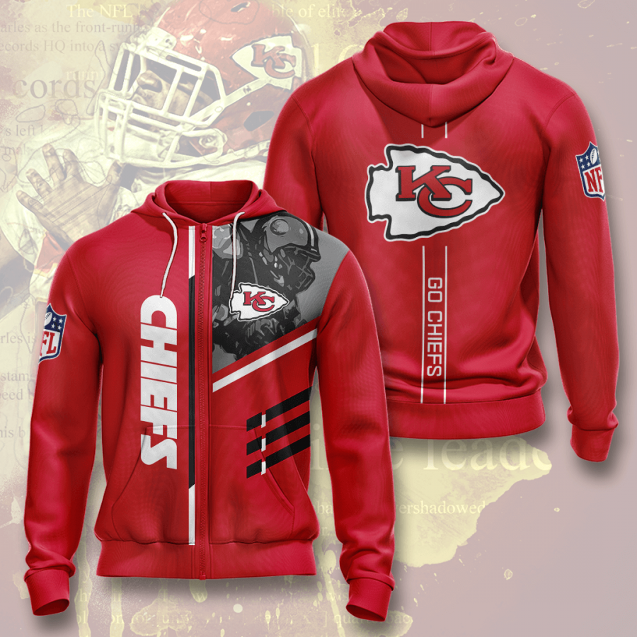 Nfl Kansas City Chiefs 3d Hoodie Custom Printing Team Color Plus Size Up To 5xl