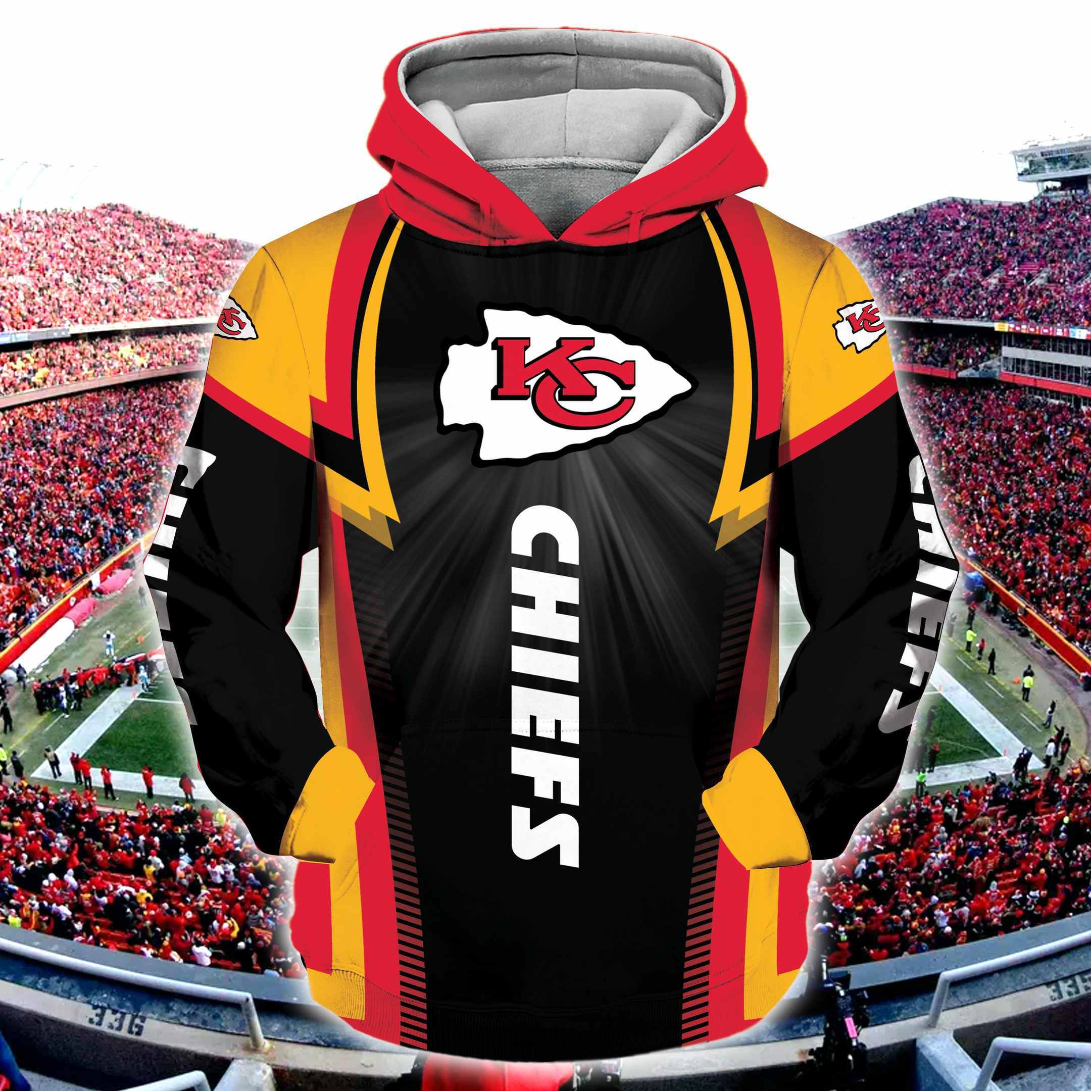 Nfl Kansas City Chiefs 3d Hoodie For Men All Over Printed