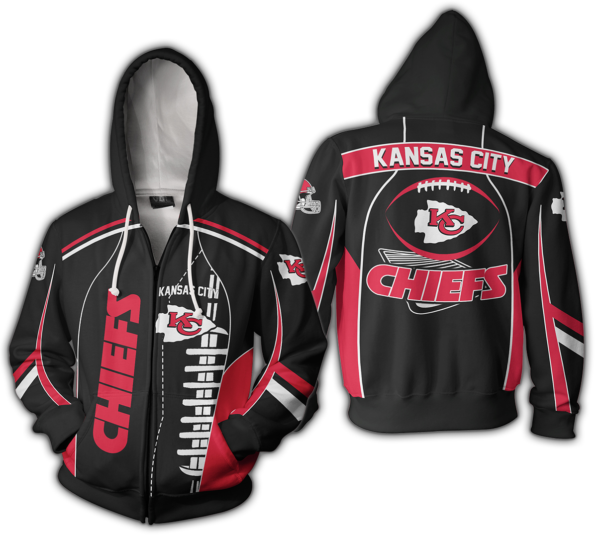 Nfl Kansas City Chiefs Zippered Hoodie Zip Up 3d Hoodie 3d Hoodie For Men For Women All Over 3d Printed Zip Hoodie Hoodie 2674i