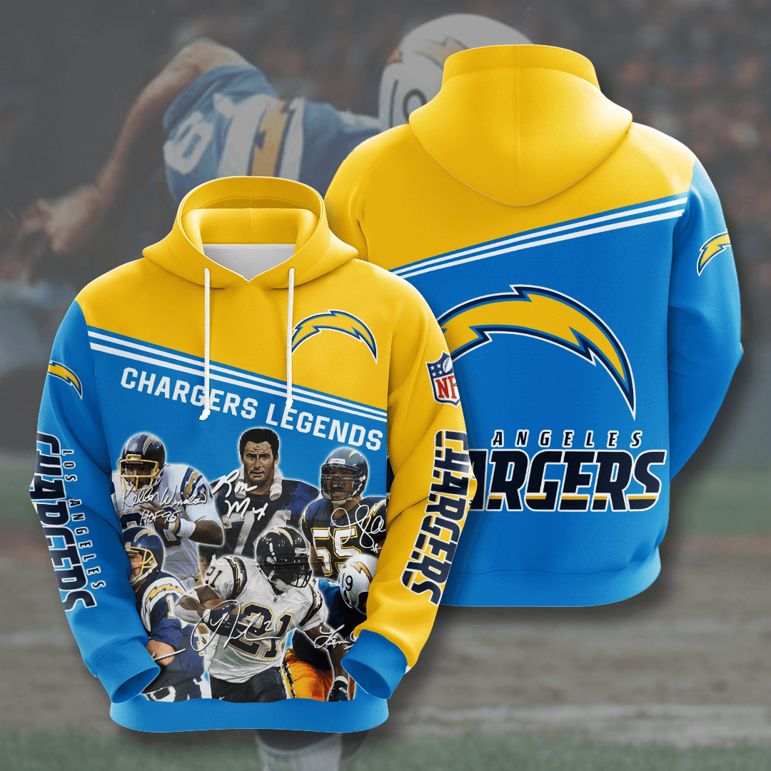 Nfl Los Angeles Chargers 3d Hoodie Custom Printing Team Color Plus Size Up To 5xl 4ulc4