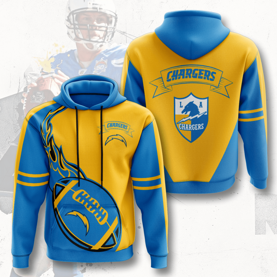 Nfl Los Angeles Chargers 3d Hoodie Custom Printing Team Color Plus Size Up To 5xl U7h7u