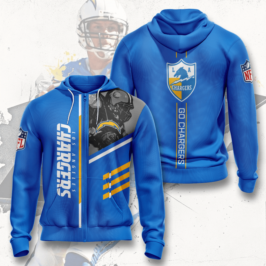 Nfl Los Angeles Chargers 3d Hoodie Custom Printing Team Color Plus Size Up To 5xl