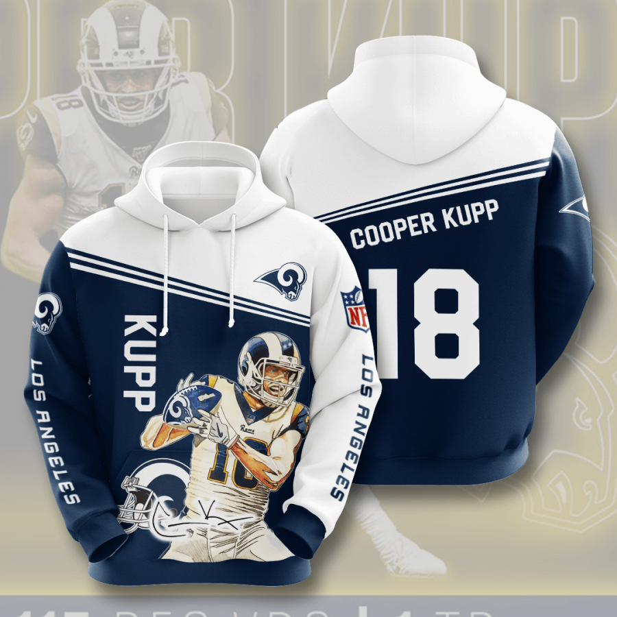 Nfl Los Angeles Rams Cooper Kupp 3d Hoodie Custom Printing Team Color Plus Size Up To 5xl