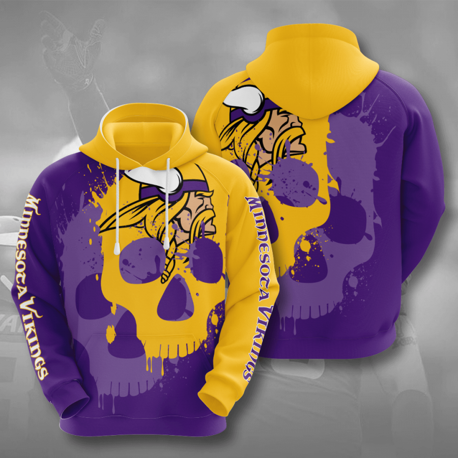 Nfl Minnesota Vikings 3d Hoodie Custom Printing Team Color Plus Size Up To 5xl 3l5mv