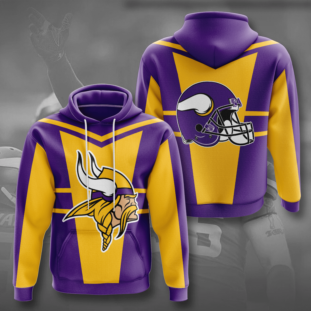 Nfl Minnesota Vikings 3d Hoodie Custom Printing Team Color Plus Size Up To 5xl Lj1i6