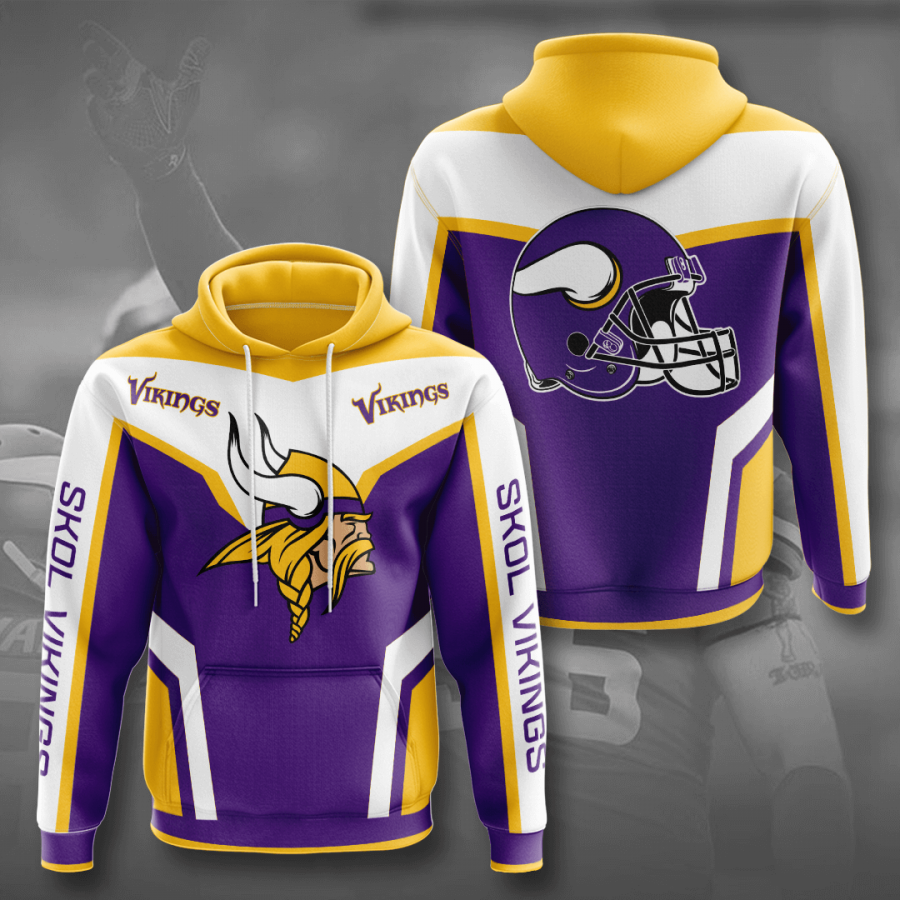 Nfl Minnesota Vikings 3d Hoodie Custom Printing Team Color Plus Size Up To 5xl Yjlu4